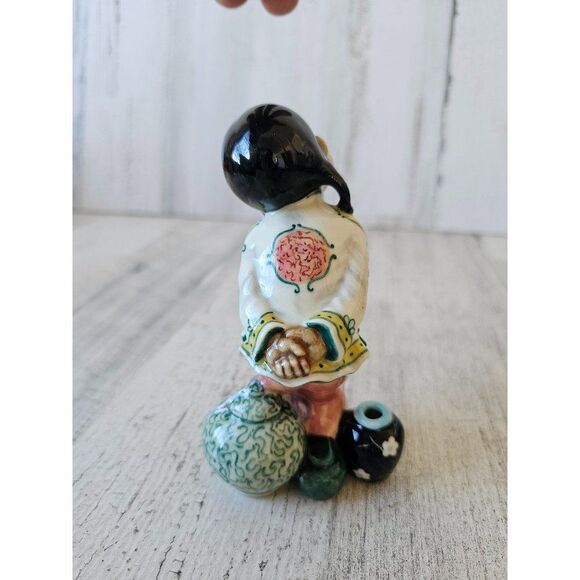 Gort lil pumpkin priolo girl lantern figurine statue vintage CL49 says - Picture 3 of 9